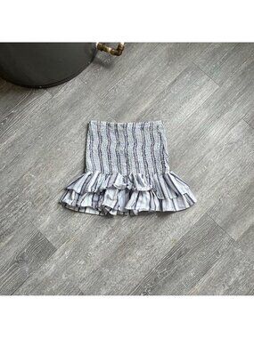 Blue / White Vintage 90’s Pin Striped Mini Skirt / Top